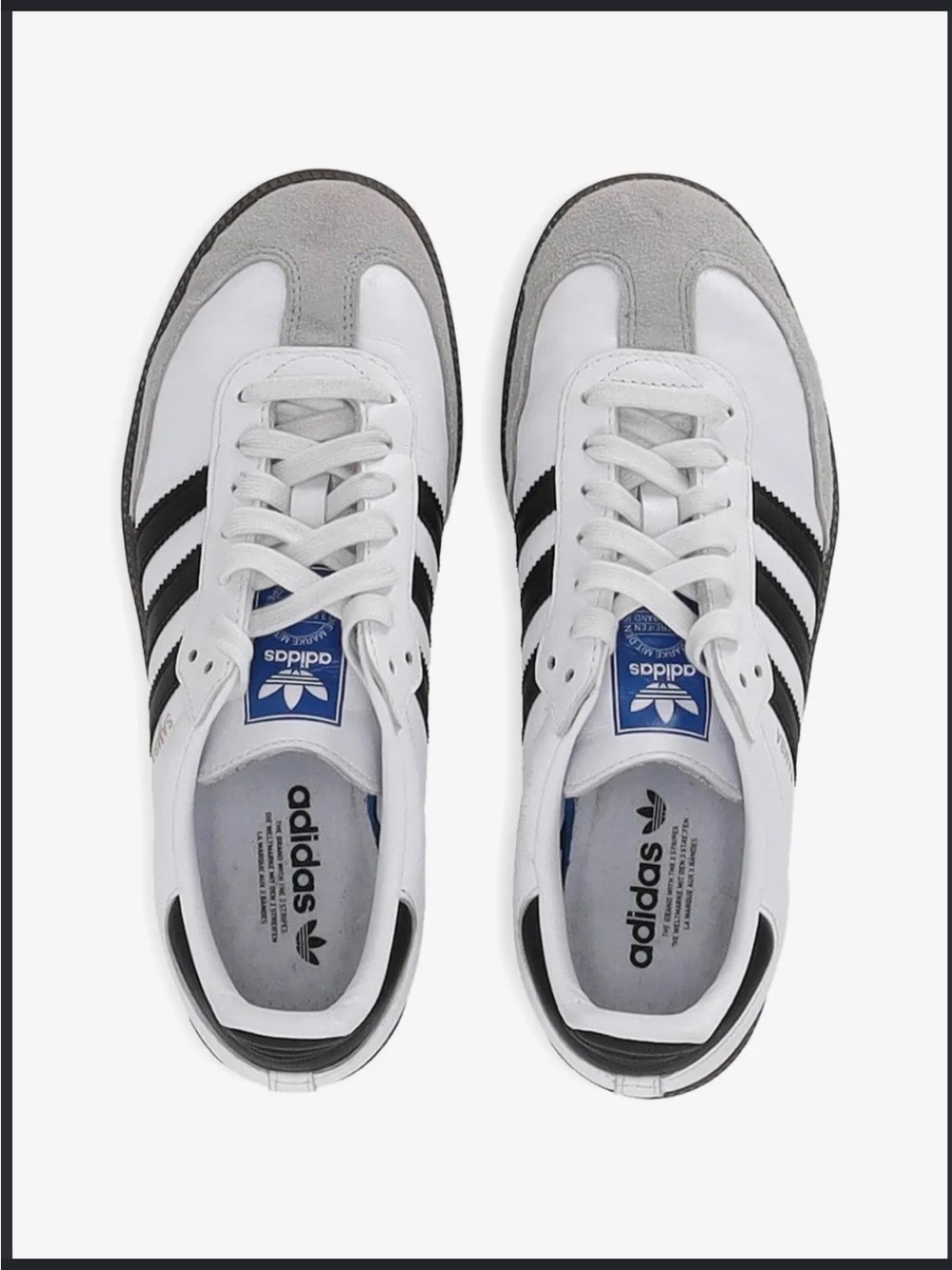 adidas White, Black & Gray Samba Classic Sneakers size men’s 9.